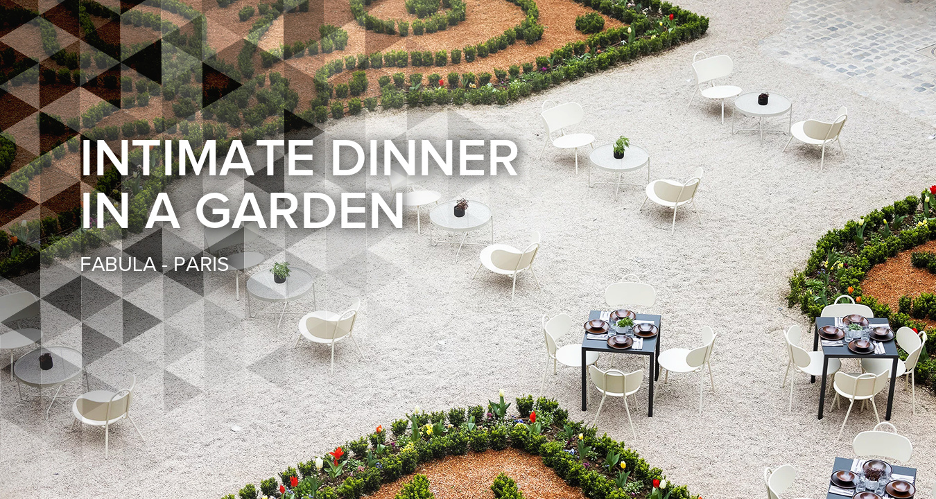 Intimate dinner in the garden at Fabula